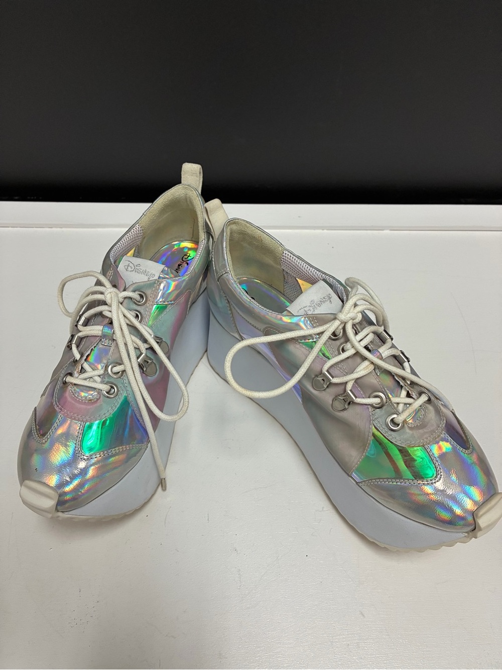 Limited Edition Ruthie Davis + DisnHolographic Platform Lace-Up Sneakers
